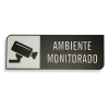Placa de Sinalização Indicativa em MDF Efeito 3D - Ambiente Monitorado